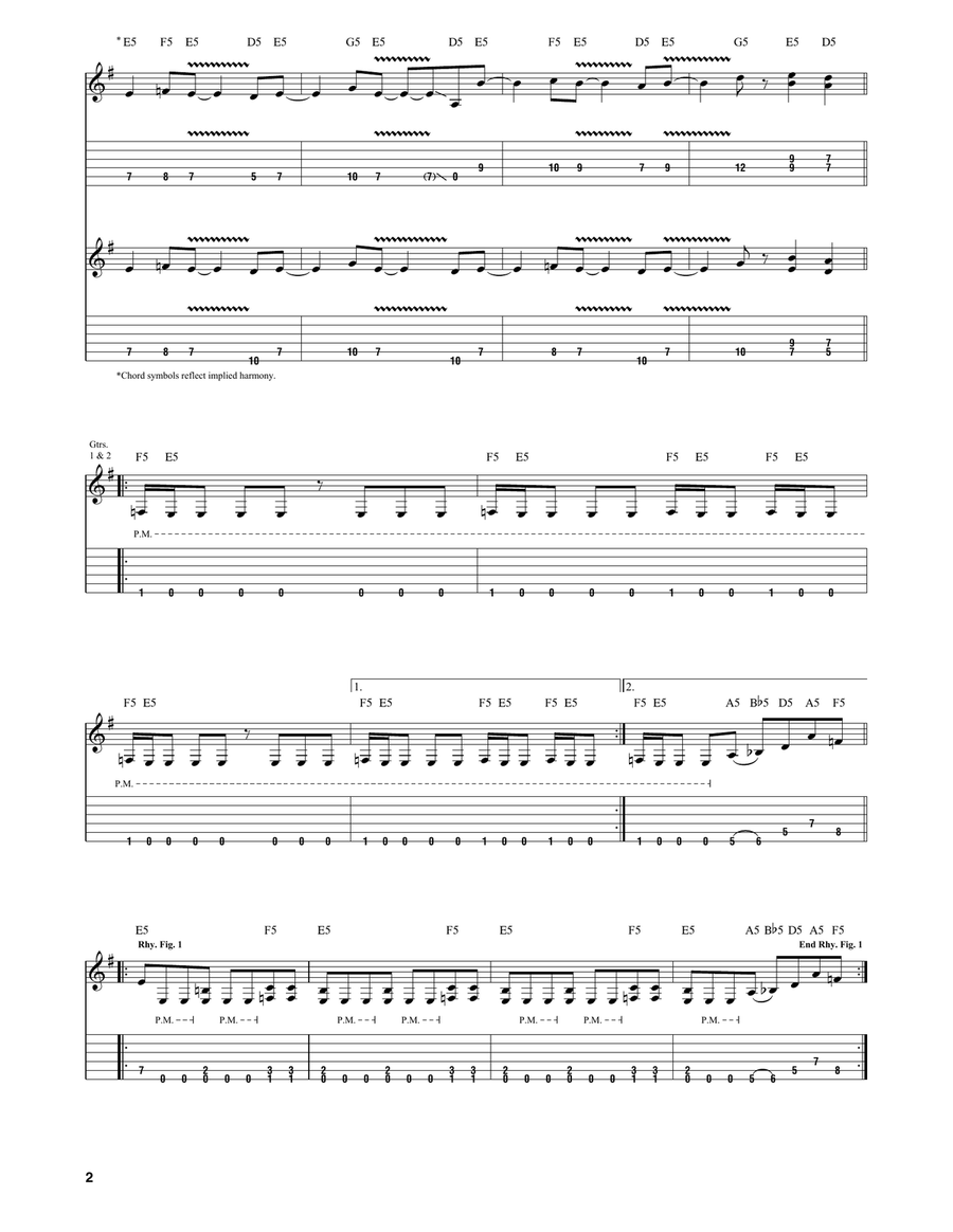 Moth Into Flame Moth Into Flame Electric Guitar scores gallery preview page 2