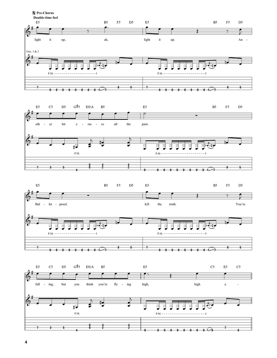 Moth Into Flame Moth Into Flame Electric Guitar scores gallery preview page 4