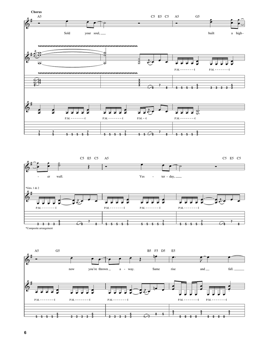 Moth Into Flame Moth Into Flame Electric Guitar scores gallery preview page 6