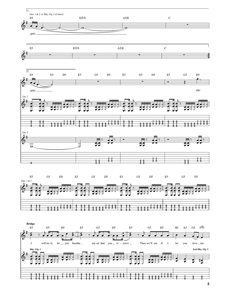 All Within My Hands Electric Guitar scores gallery preview page 3
