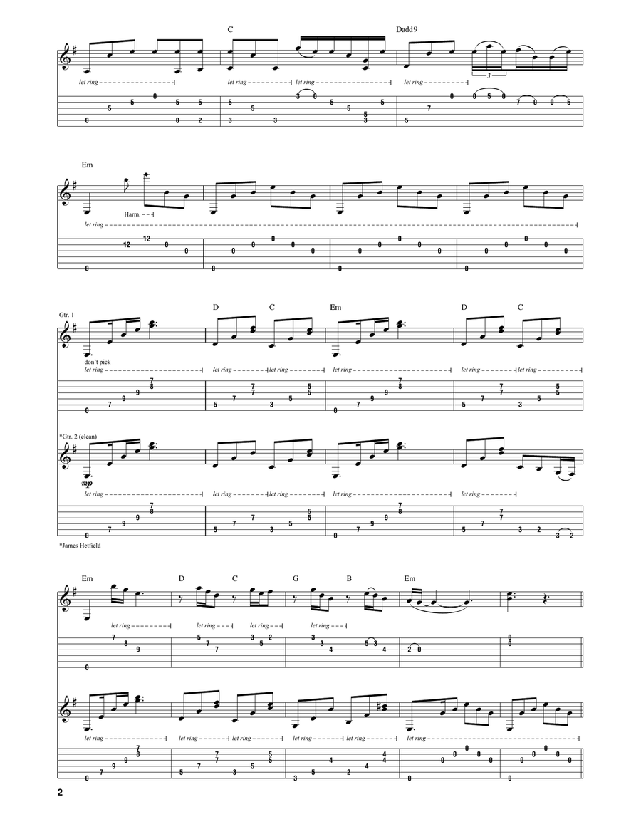 Nothing Else Matters Acoustic Guitar scores gallery preview page 2