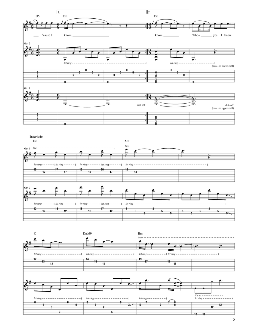 Nothing Else Matters Acoustic Guitar scores gallery preview page 5