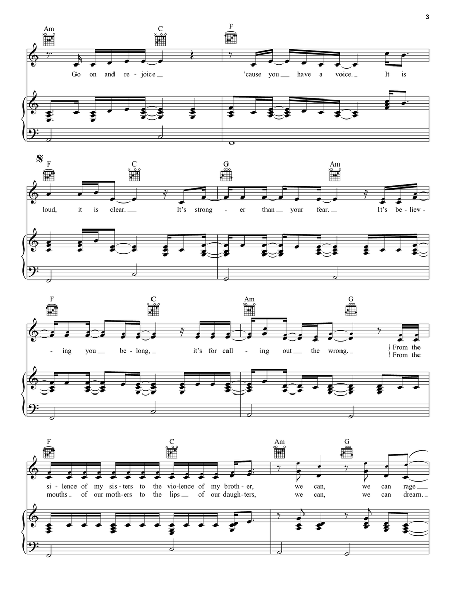 A Beautiful Noise A Beautiful Noise Piano, Vocal, Guitar scores gallery preview page 3