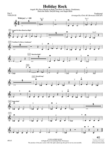 Holiday Rock: Part 3 - Violin I