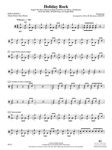 Holiday Rock: 1st Percussion