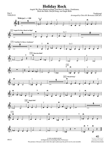 Holiday Rock: Part 2 - Violin I