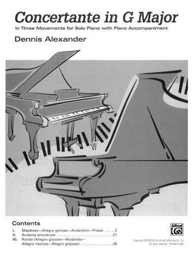 Concertante in G Major: In Three Movements for Solo Piano with Piano Accompaniment - Piano Duo (2 Pianos, 4 Hands)