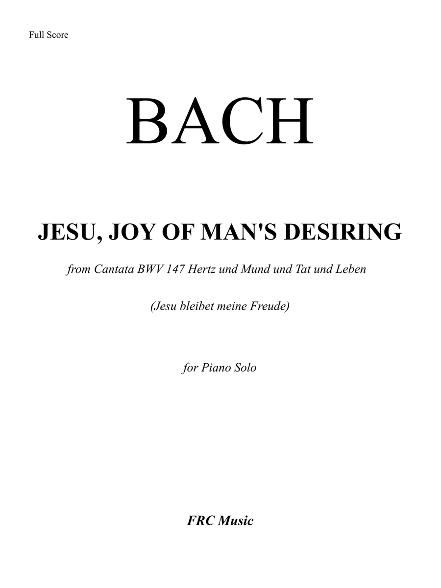 Jesu, Joy of Man's Desire - from Cantata BWV 147 Hertz und Mund und Tat und Leben (Jesu bleibet) Piano Solo scores gallery preview page 2