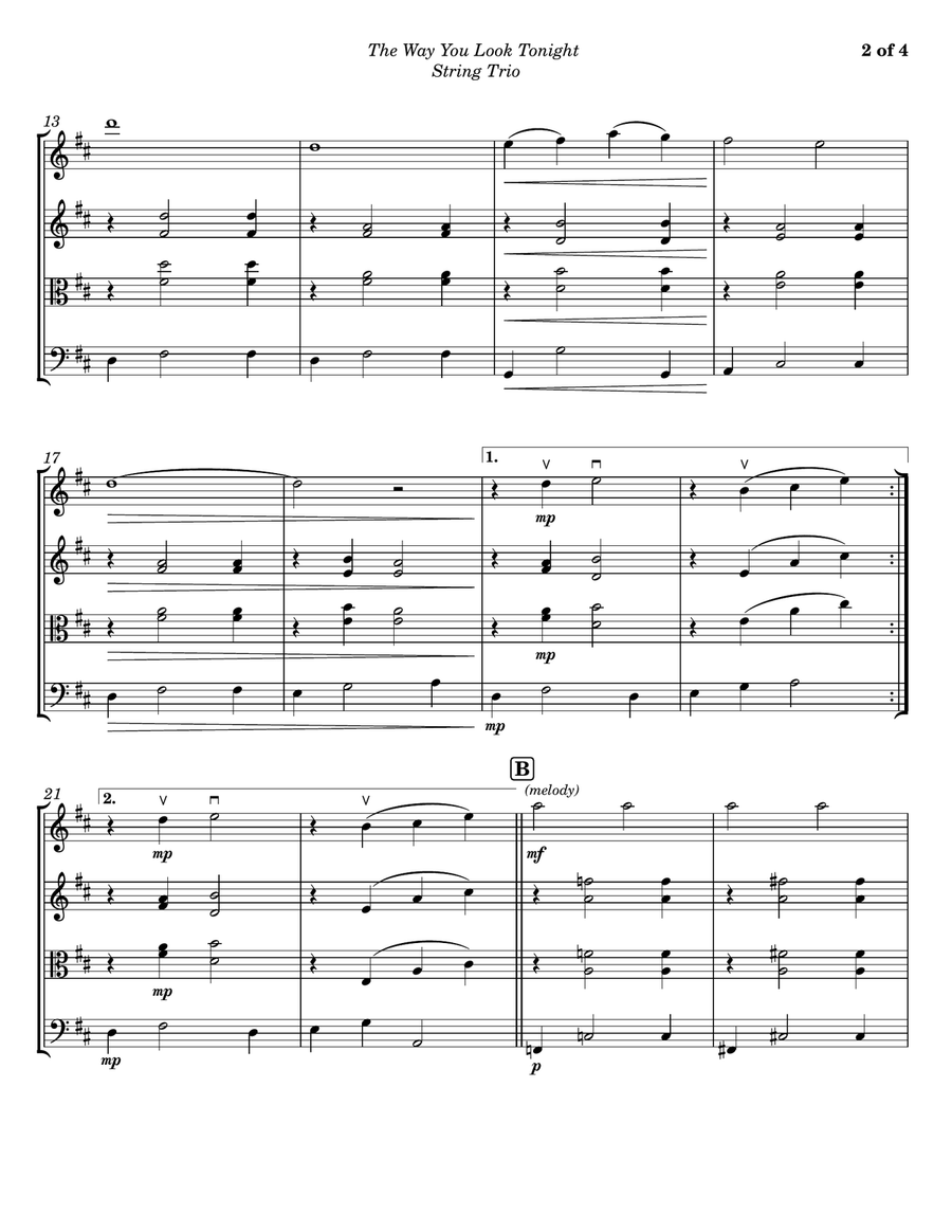 The Way You Look Tonight String Trio scores gallery preview page 2
