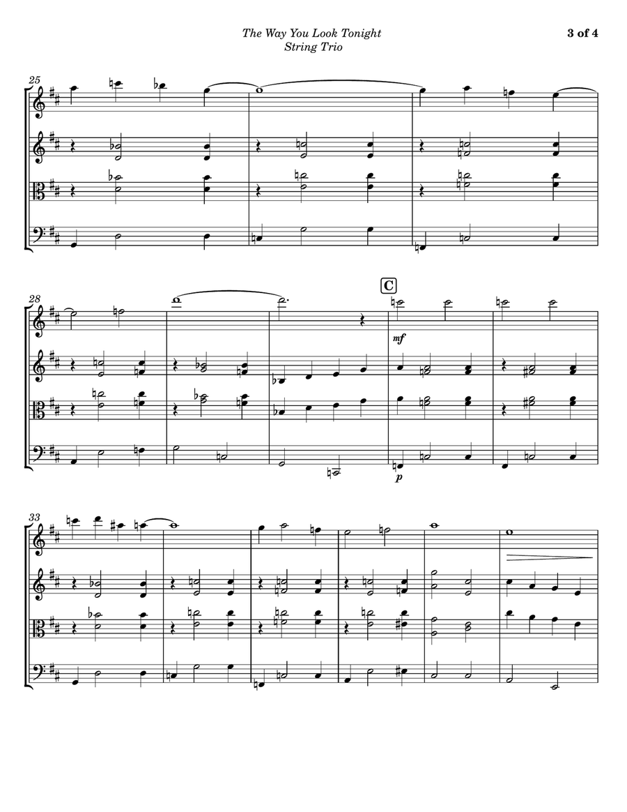 The Way You Look Tonight String Trio scores gallery preview page 3