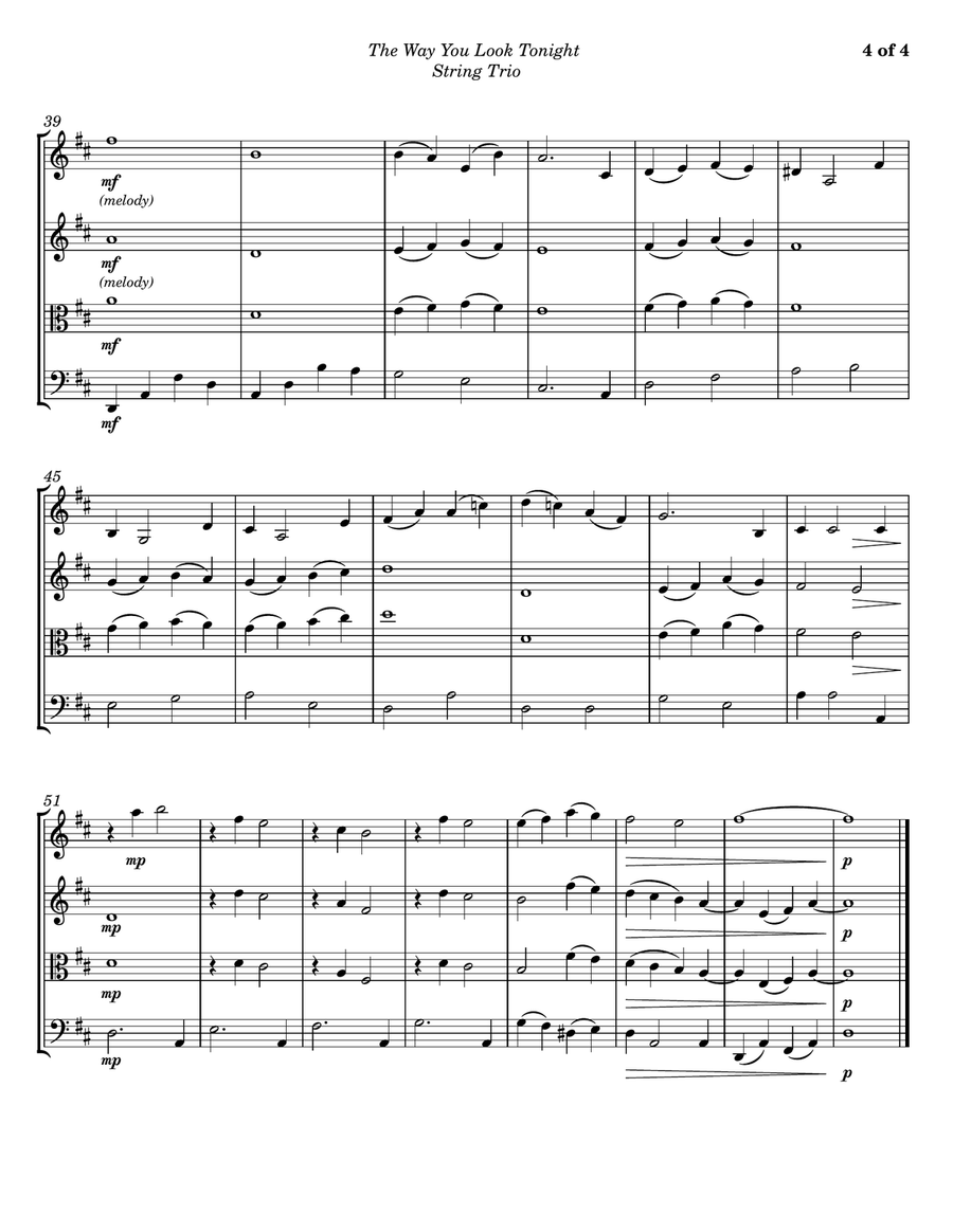 The Way You Look Tonight String Trio scores gallery preview page 4
