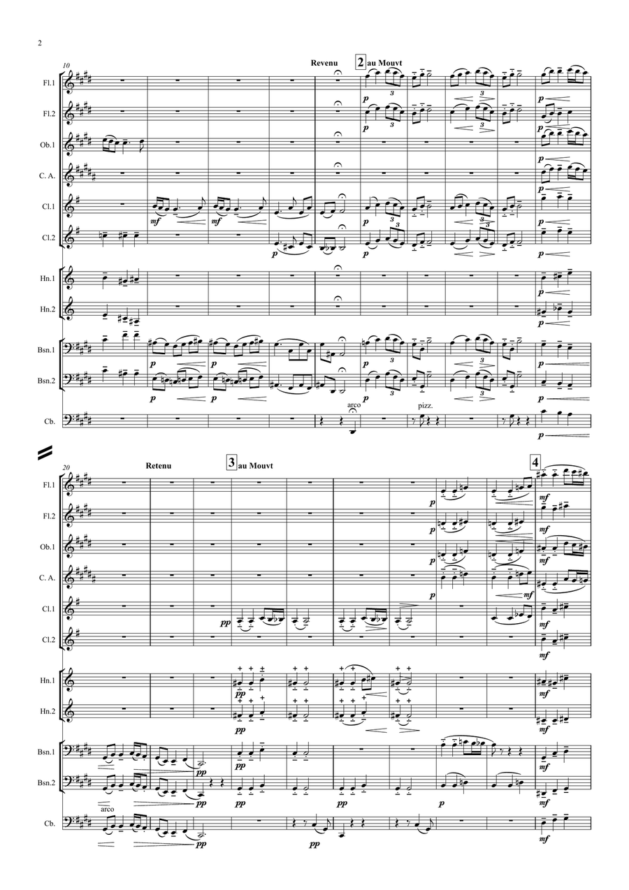 Debussy: Sarabande (Pour le piano) (For the piano) L95 - wind dectet Large Ensemble scores gallery preview page 3