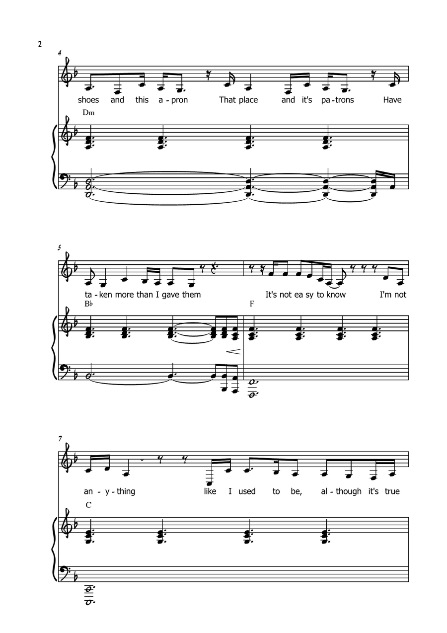 She Used To Be Mine She Used To Be Mine Piano, Vocal scores gallery preview page 3