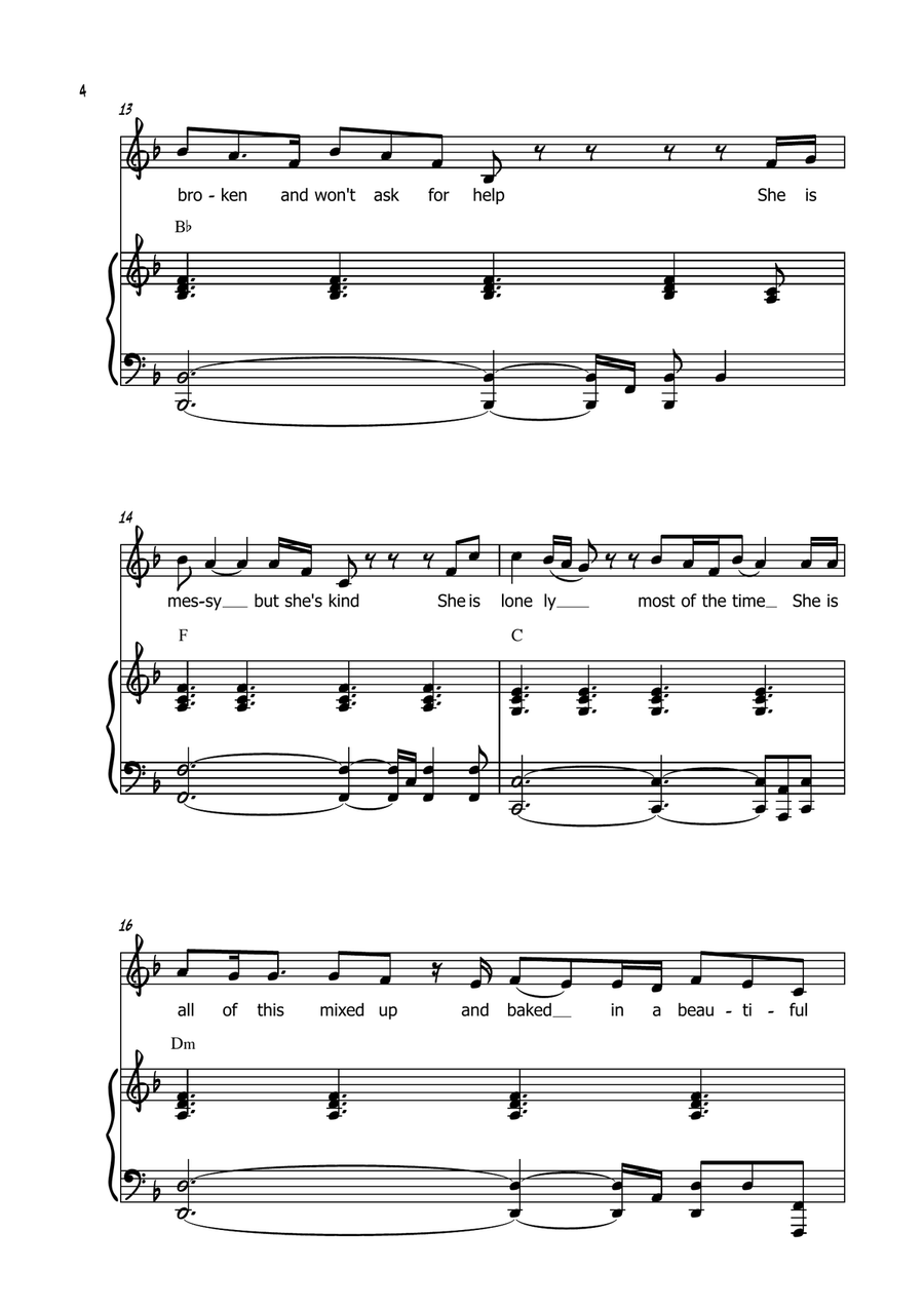 She Used To Be Mine She Used To Be Mine Piano, Vocal scores gallery preview page 5