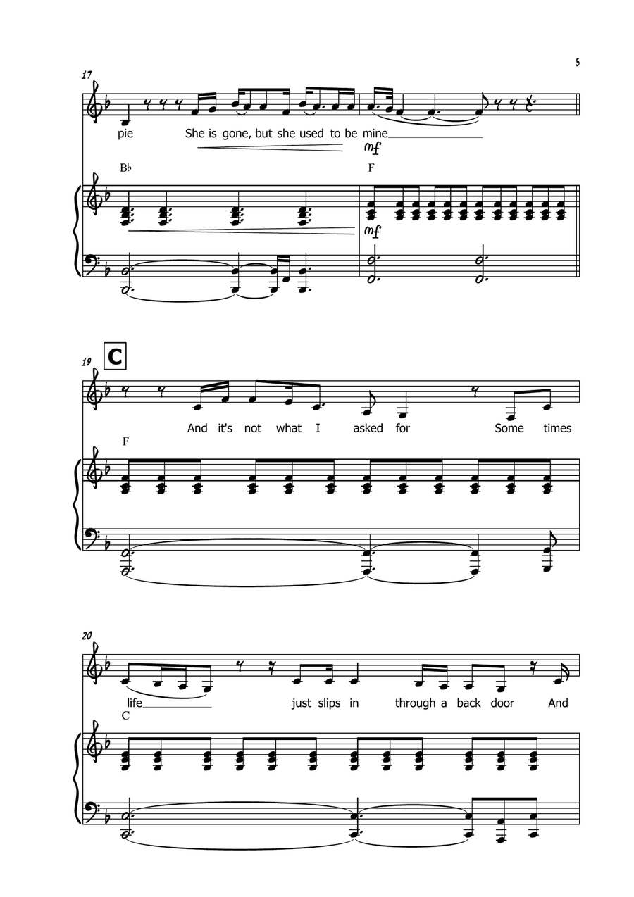 She Used To Be Mine She Used To Be Mine Piano, Vocal scores gallery preview page 6