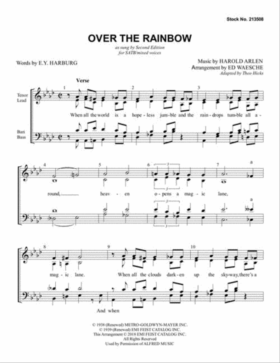 Over the Rainbow Over the Rainbow 4-Part scores gallery preview page 3