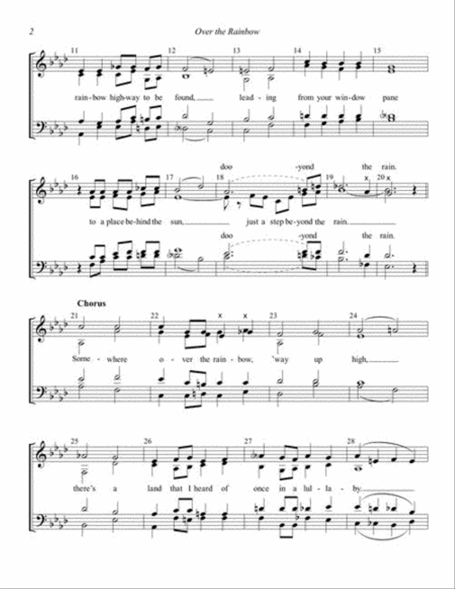 Over the Rainbow Over the Rainbow 4-Part scores gallery preview page 4