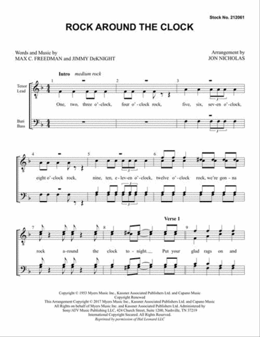 Rock Around the Clock Rock Around the Clock TTBB scores gallery preview page 3