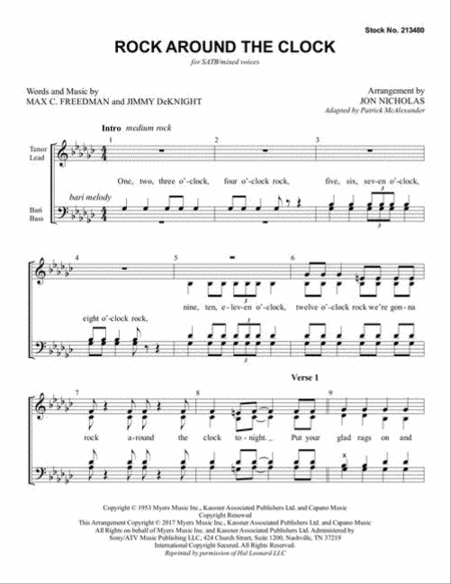 Rock Around the Clock Rock Around the Clock 4-Part scores gallery preview page 3