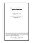 Coventry Carol - Lead sheet arranged in traditional and jazz style (key of Em)