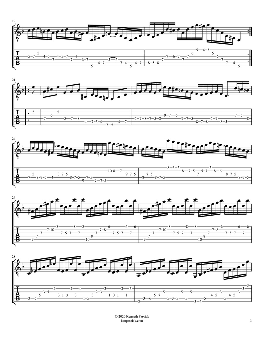 Gigue in D Minor from Partita 2 (BWV1004) (for Solo Guitar) Acoustic Guitar scores gallery preview page 5