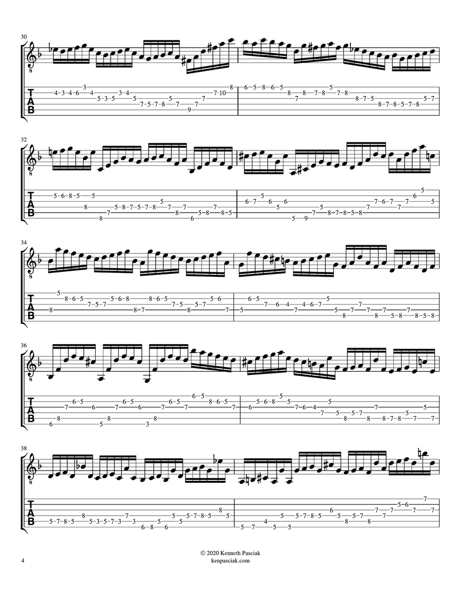 Gigue in D Minor from Partita 2 (BWV1004) (for Solo Guitar) Acoustic Guitar scores gallery preview page 6