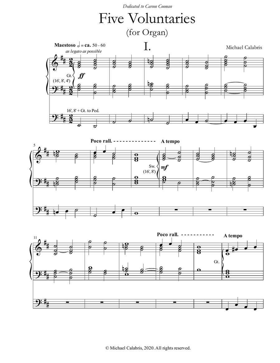 Five Voluntaries (for Organ) Organ Solo scores gallery preview page 2