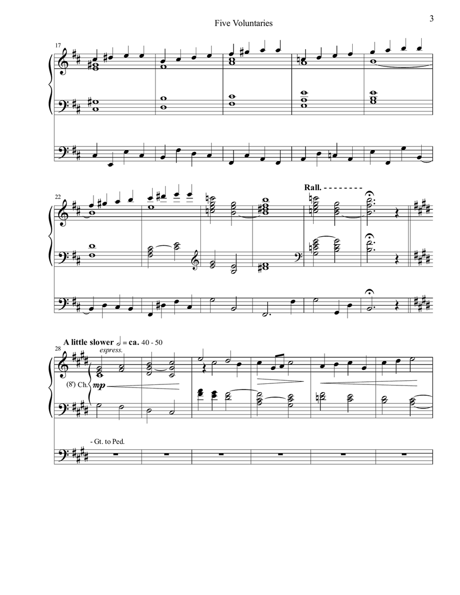 Five Voluntaries (for Organ) Organ Solo scores gallery preview page 3