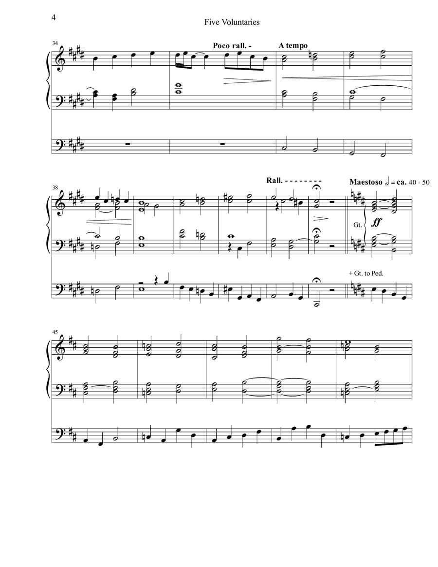 Five Voluntaries (for Organ) Organ Solo scores gallery preview page 4