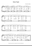Silent Night Easy Piano Sheet Music Download with Lyrics in D Major