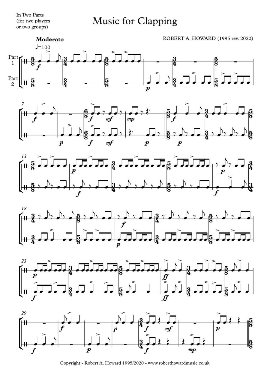 Music for Clapping Chamber Music scores gallery preview page 2