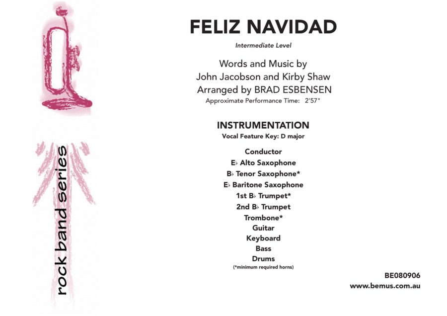 Feliz Navidad Tenor Saxophone scores gallery preview page 1