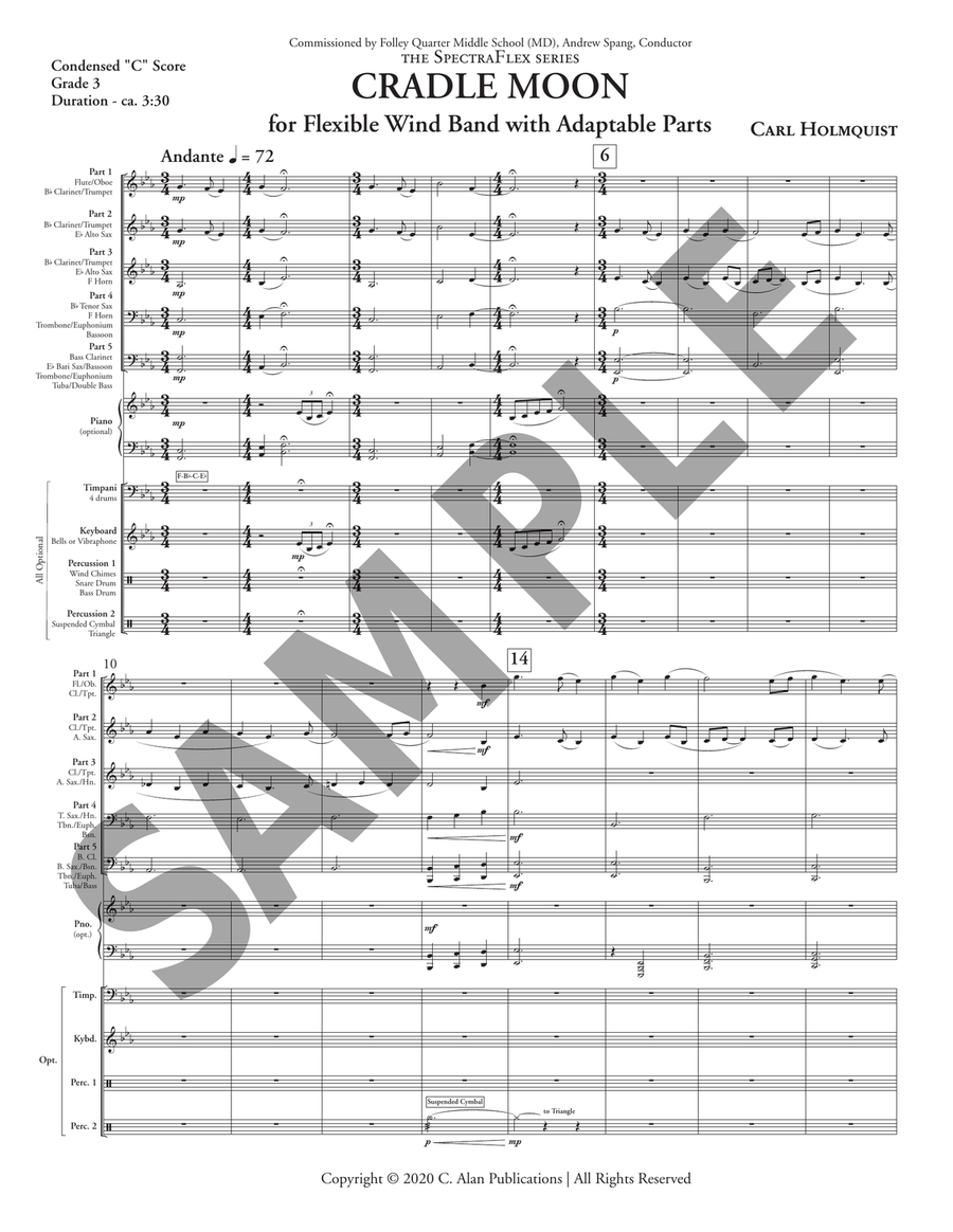 Cradle Moon (5-part flex) Flexible/Adaptable scores gallery preview page 3