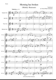 Variations on Morning has broken (Bunessan) for saxophone quartet