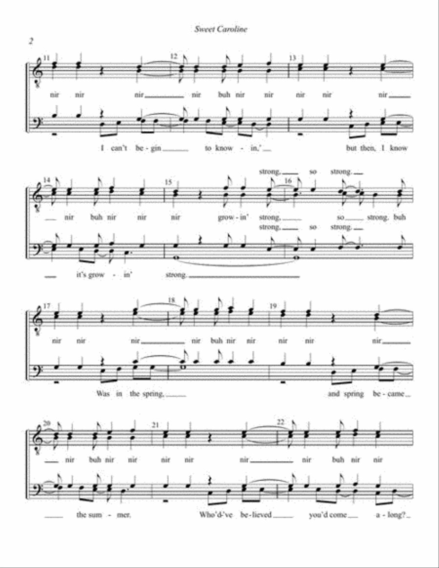 Sweet Caroline Sweet Caroline TTBB scores gallery preview page 4