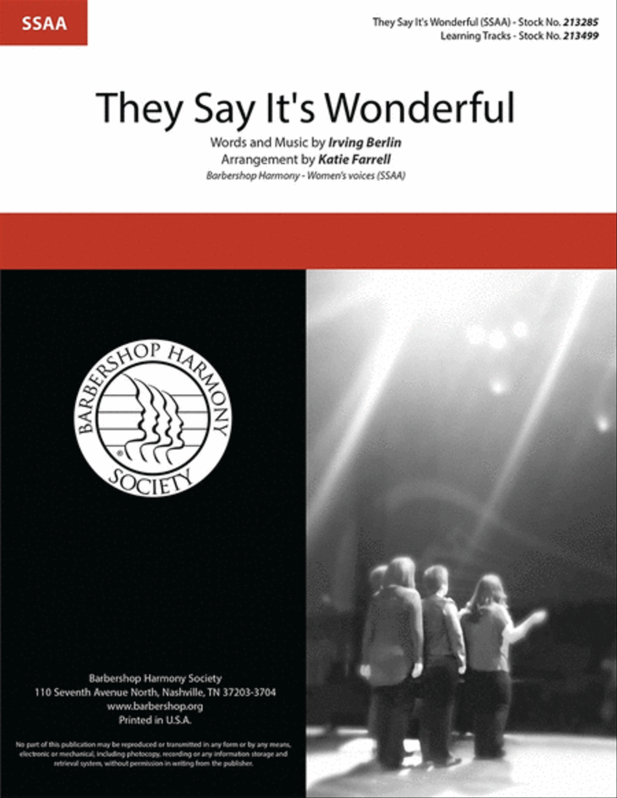 They Say It's Wonderful They Say It's Wonderful SSAA scores gallery preview page 1