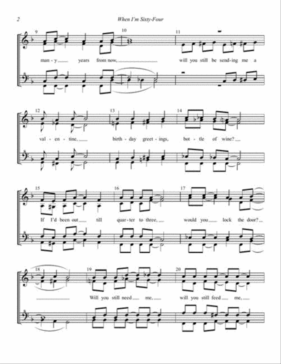 When I'm Sixty-Four When I'm Sixty-Four SSAA scores gallery preview page 4