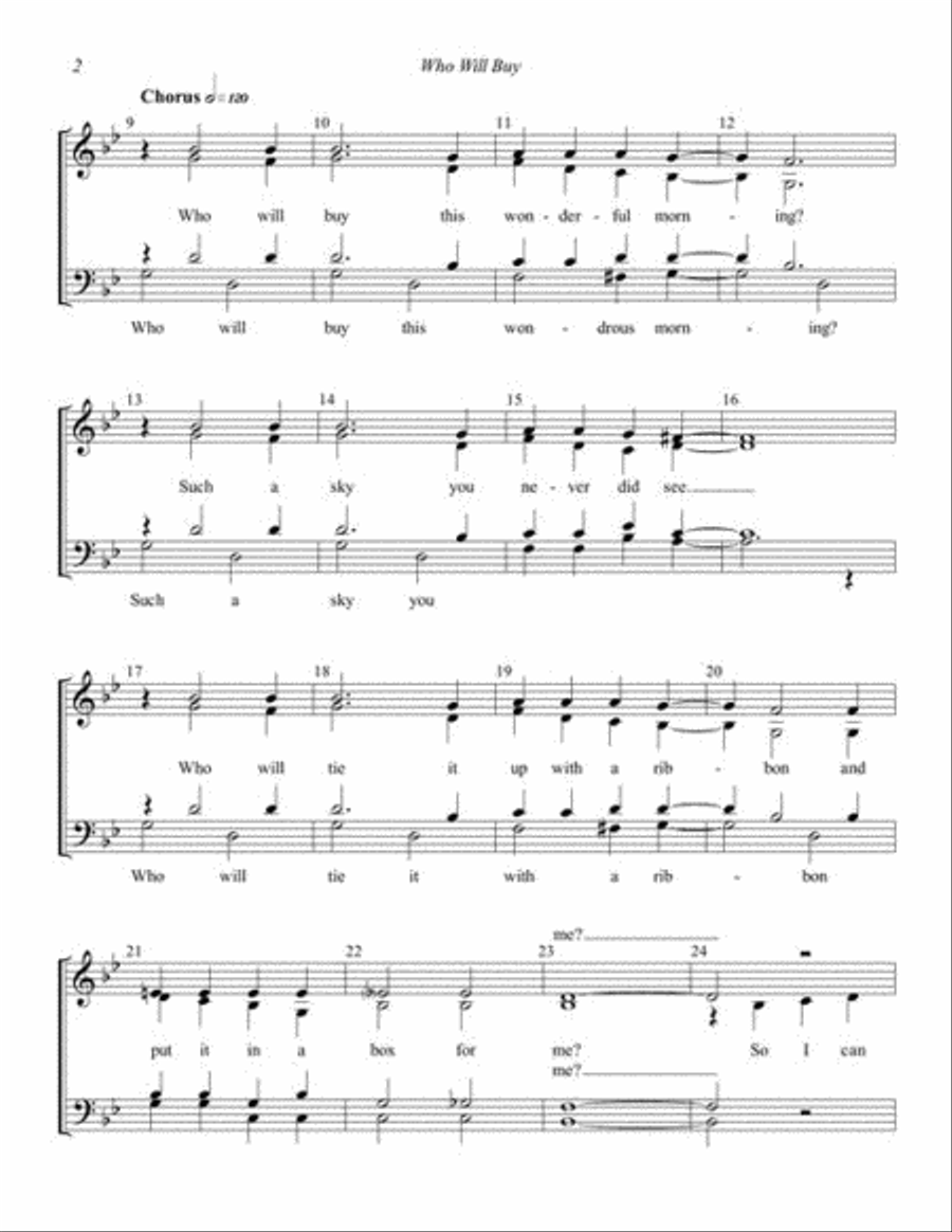 Who Will Buy Who Will Buy 4-Part scores gallery preview page 4