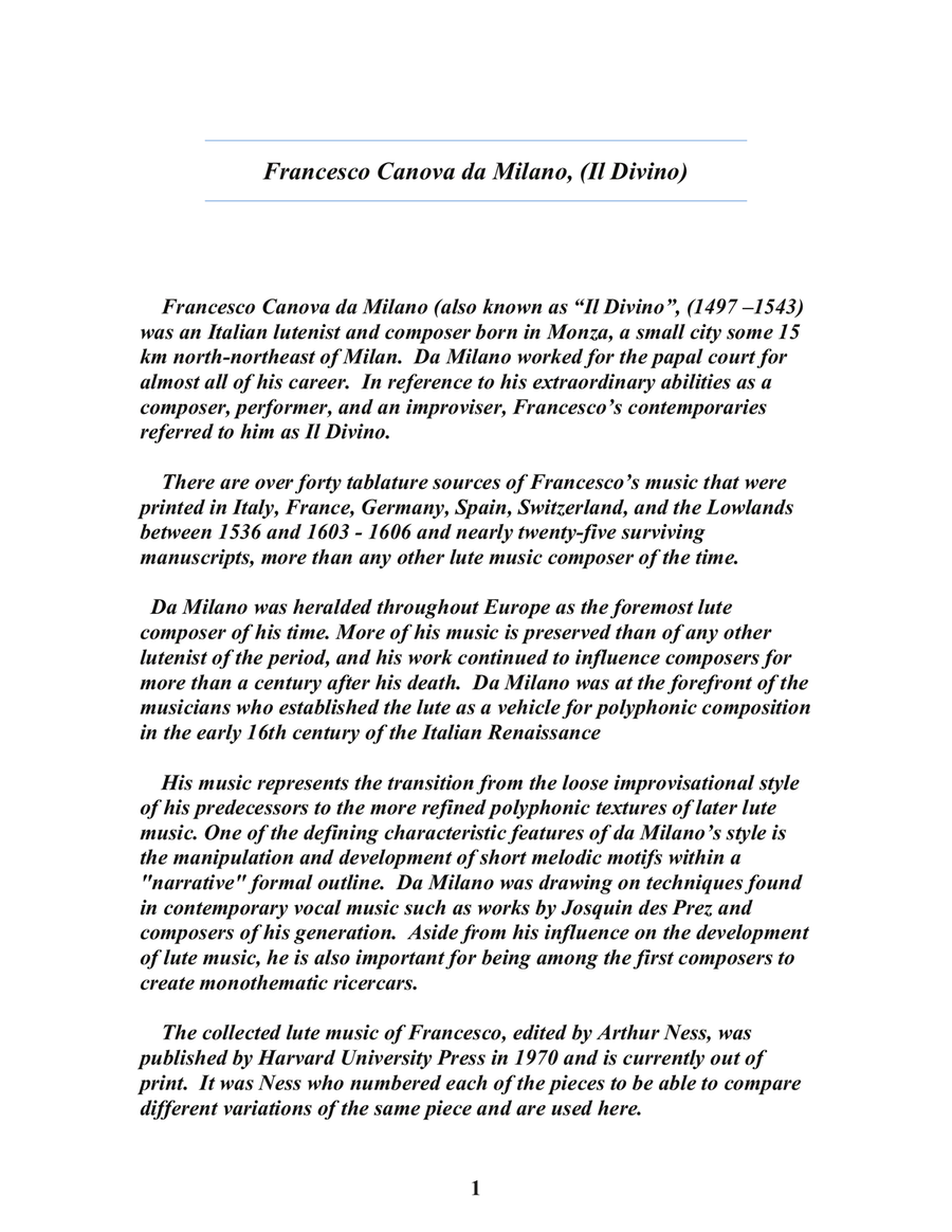 Francesco da Milano: La Canzon Delli Uccelli transcribed for Baritone Ukulele Baritone Ukulele scores gallery preview page 3