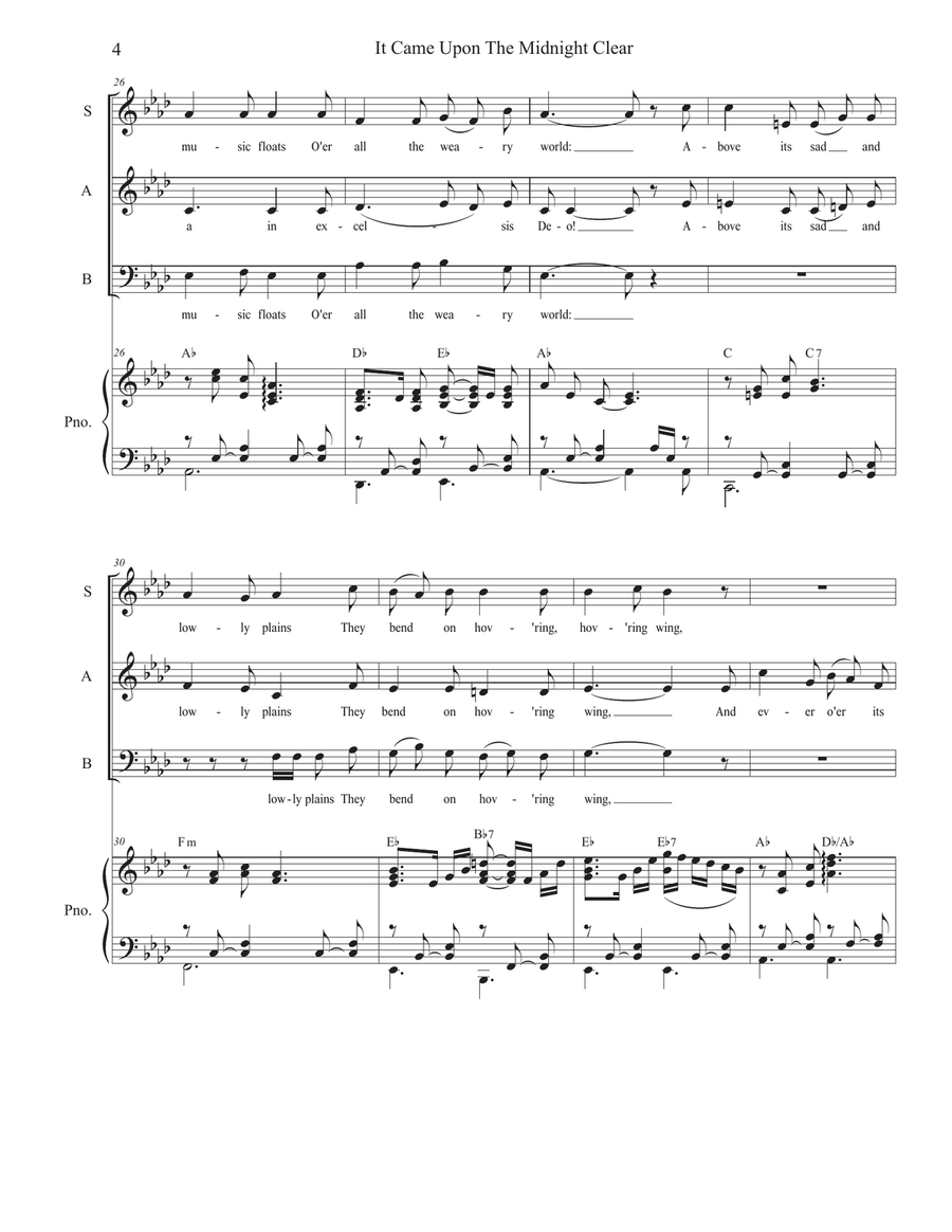It Came Upon The Midnight Clear (SAB) 3-Part scores gallery preview page 4