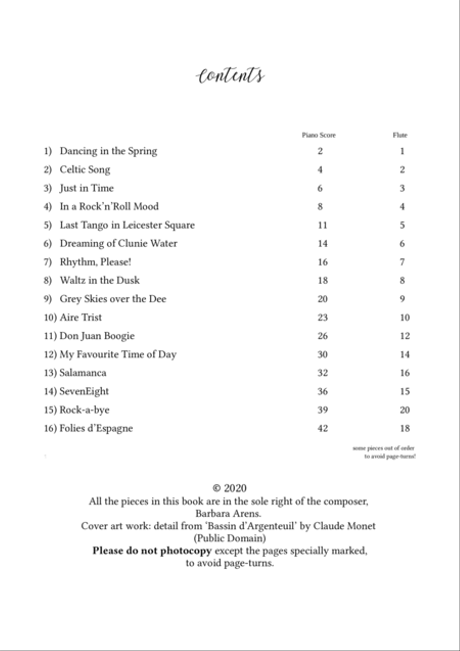 Playing in the Clouds - 16 Pieces for Flute & Piano Flute Solo scores gallery preview page 3