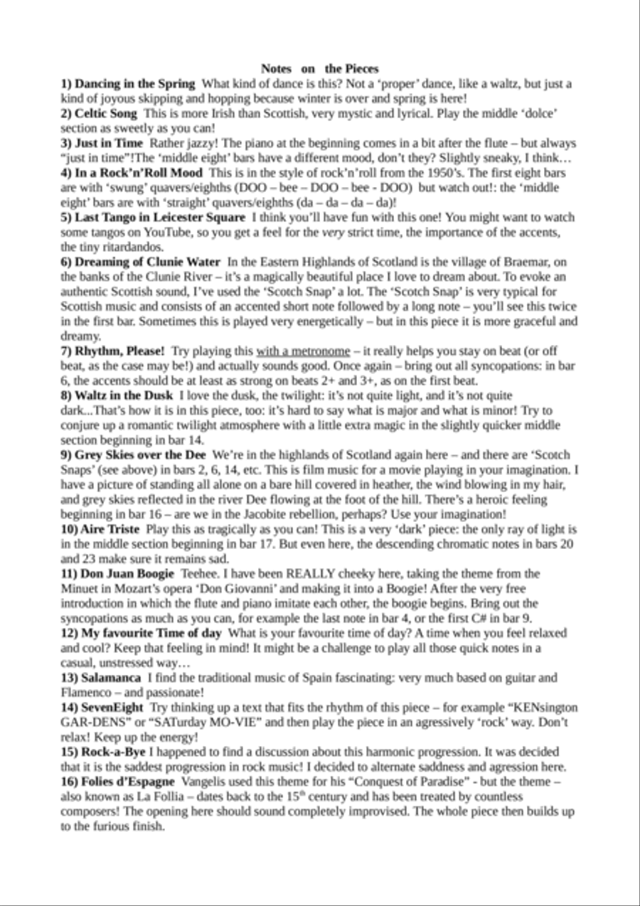 Playing in the Clouds - 16 Pieces for Flute & Piano Flute Solo scores gallery preview page 4