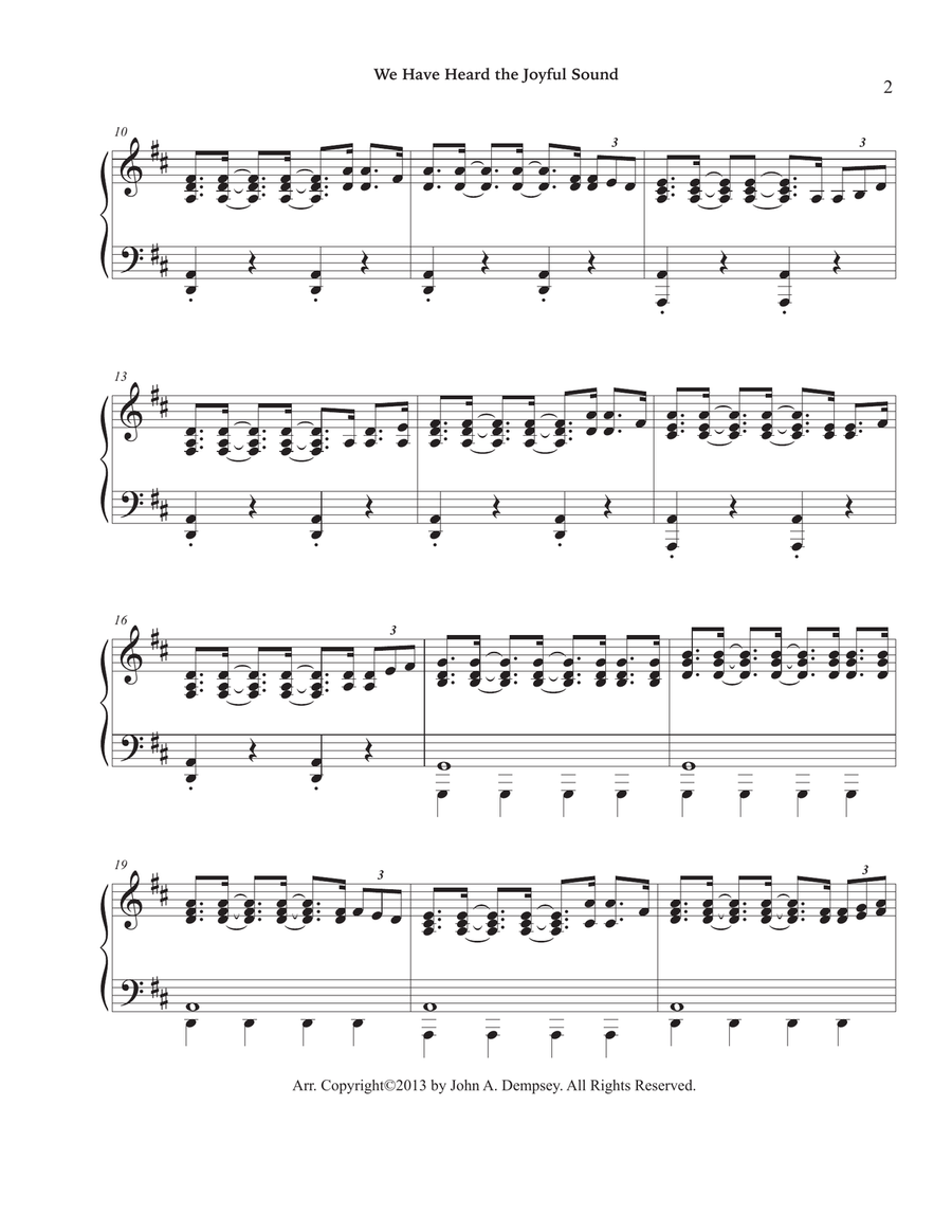 We Have Heard the Joyful Sound (Jesus Saves): Piano Solo in D major Piano Solo scores gallery preview page 5
