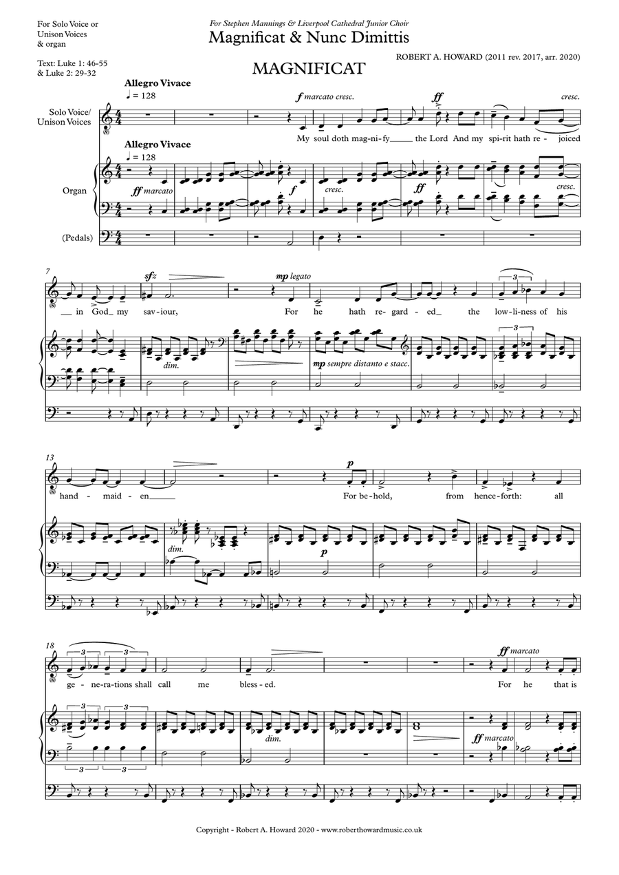 Magnificat & Nunc Dimittis (Solo/unison version) Unison Choir scores gallery preview page 2