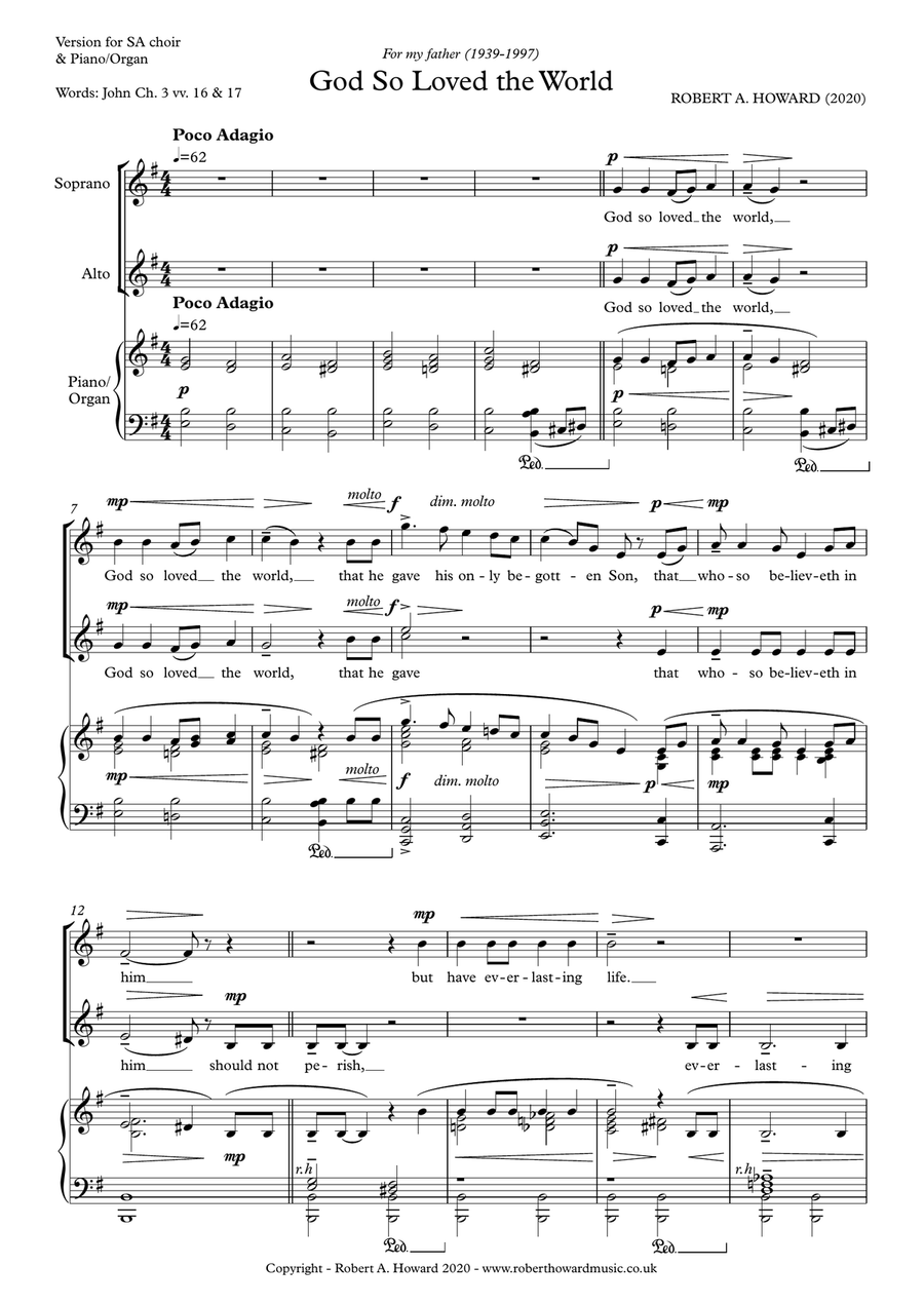 God So Loved the World (SA version) SA scores gallery preview page 2