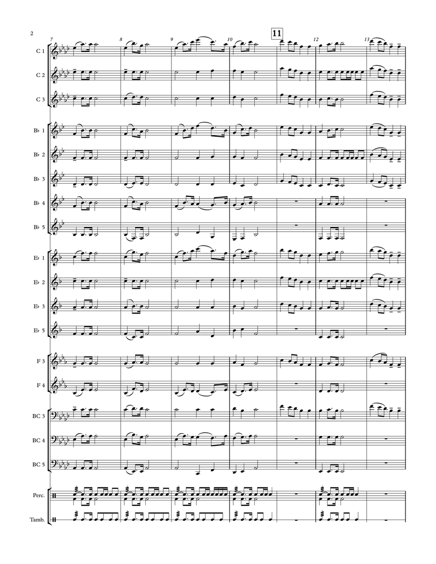 Wedding March for Adaptable Quintet Concert Band scores gallery preview page 2