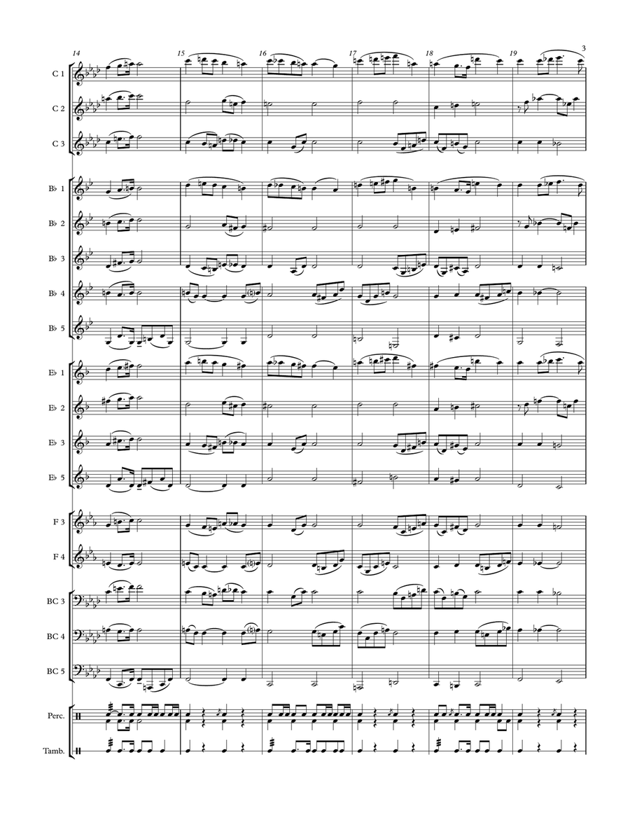 Wedding March for Adaptable Quintet Concert Band scores gallery preview page 3