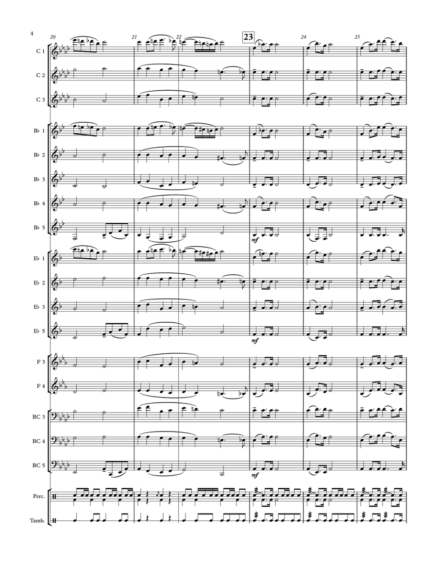 Wedding March for Adaptable Quintet Concert Band scores gallery preview page 4
