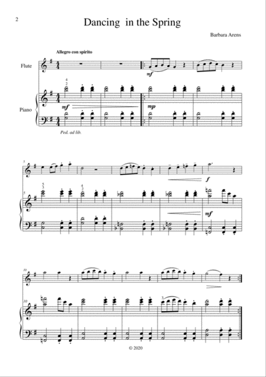 Playing in the Clouds - 16 Pieces for Flute & Piano Flute Solo scores gallery preview page 5