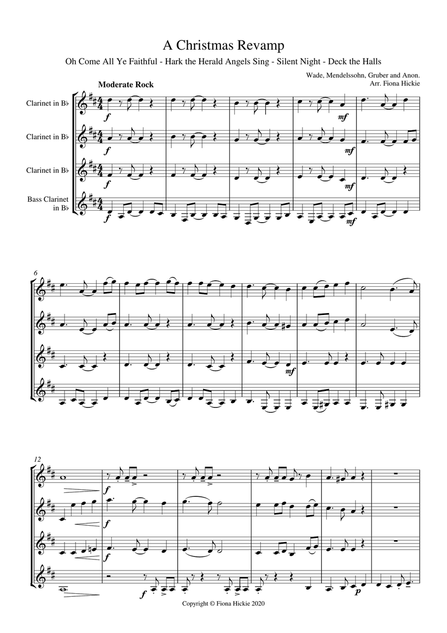 A Christmas Revamp A Christmas Revamp Clarinet Quartet scores gallery preview page 2